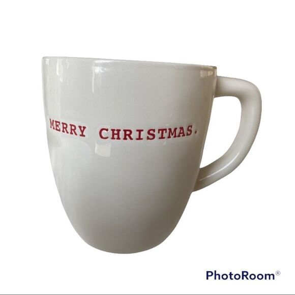 Rae Dunn Magenta Ceramic Large Mugs Typewriter Merry Christmas - Picture 6 of 7